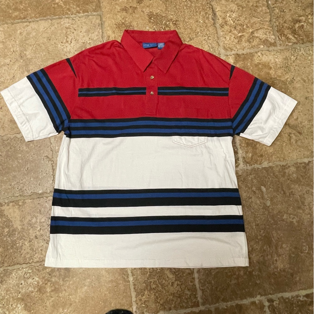 Towncraft Red and White Striped Men's Shirt